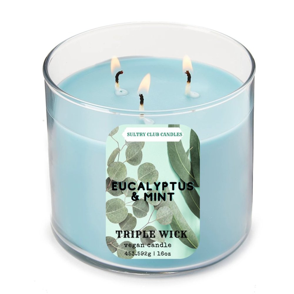 Eucalyptus & Mint Vegan Candle - Picture 3 of 11